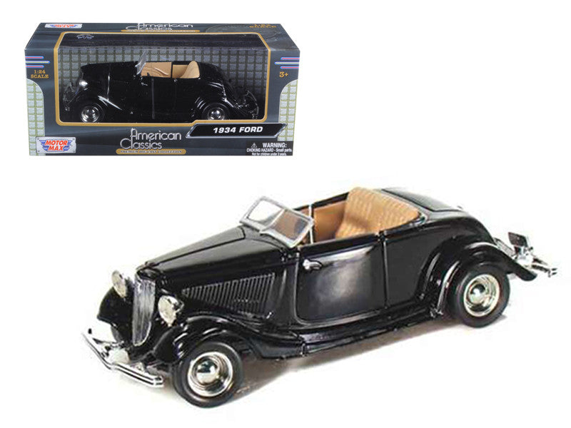 1934 Ford Coupe Convertible Black 1/24 Diecast Model Car by Motormax-0