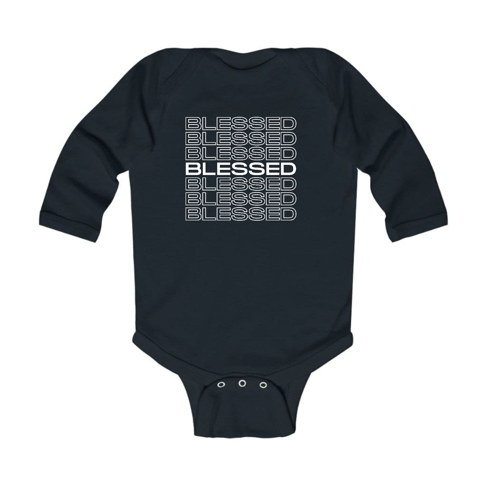 Infant Long Sleeve Graphic T-shirt - Blessed Stacked Print