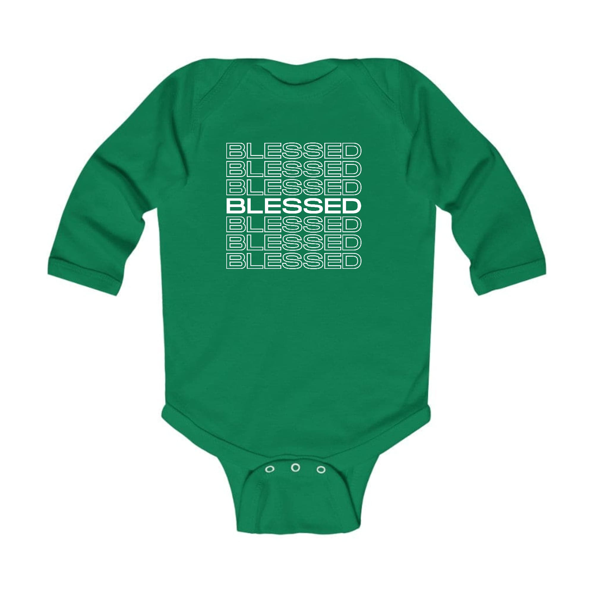 Infant Long Sleeve Graphic T-shirt - Blessed Stacked Print