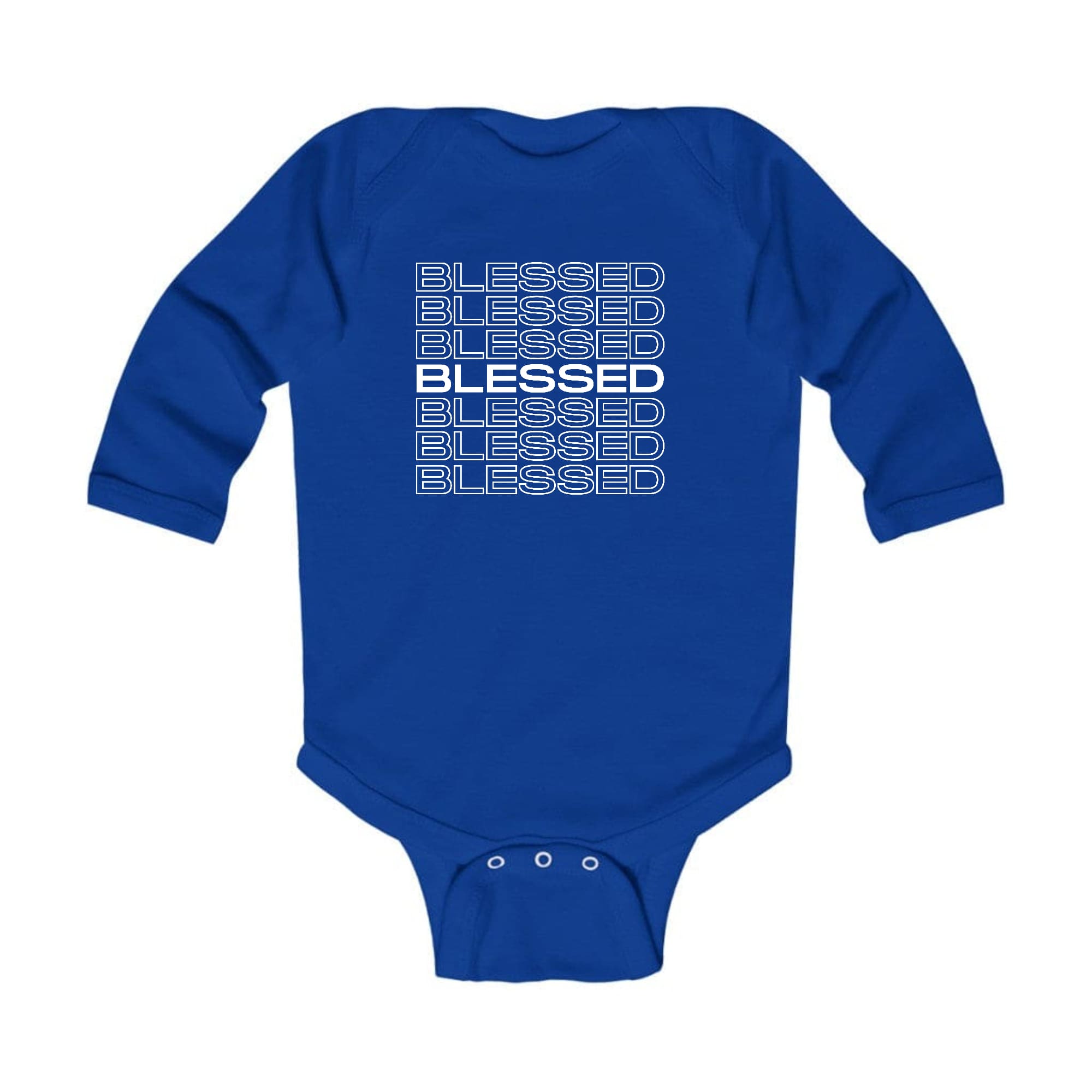 Infant Long Sleeve Graphic T-shirt - Blessed Stacked Print
