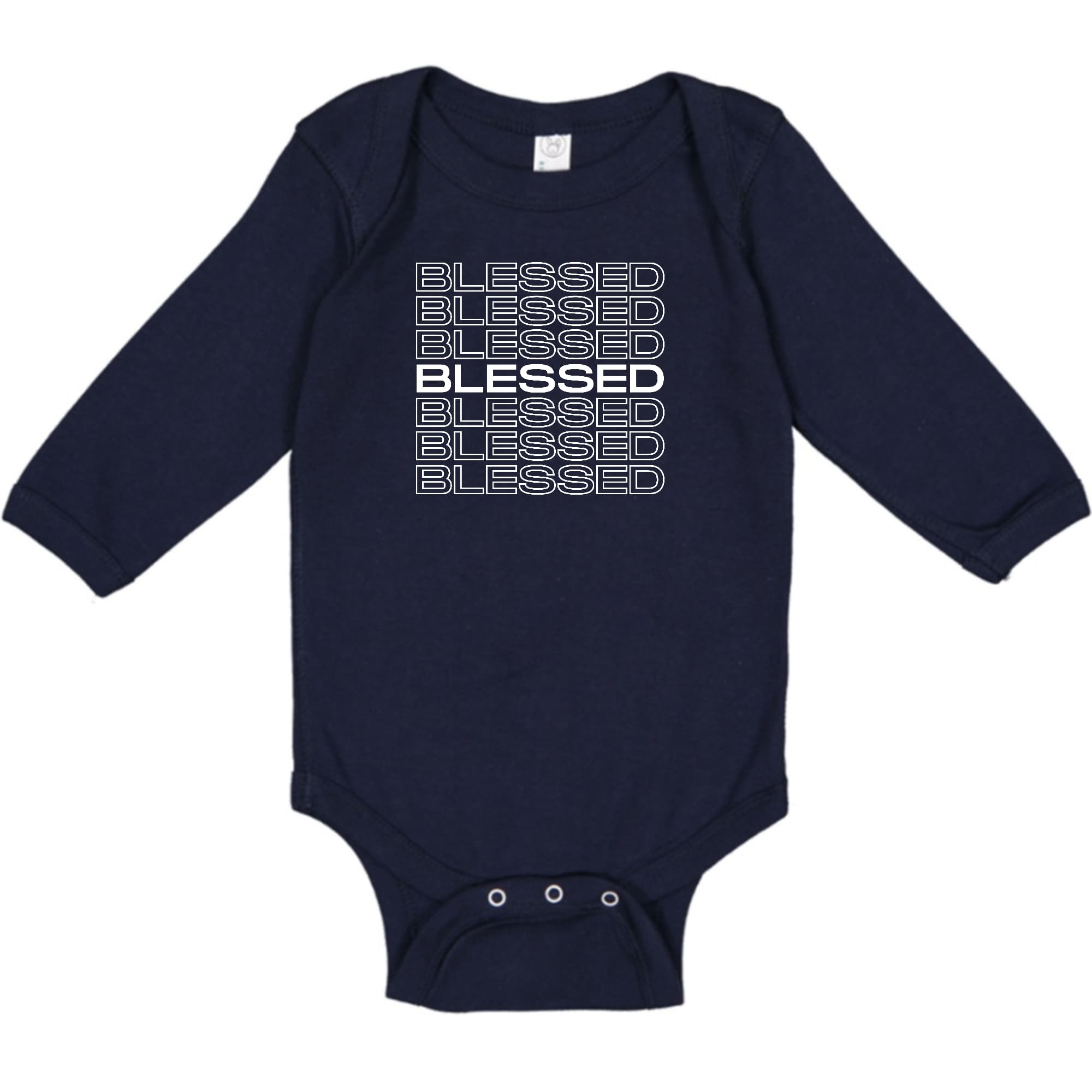 Infant Long Sleeve Graphic T-shirt - Blessed Stacked Print