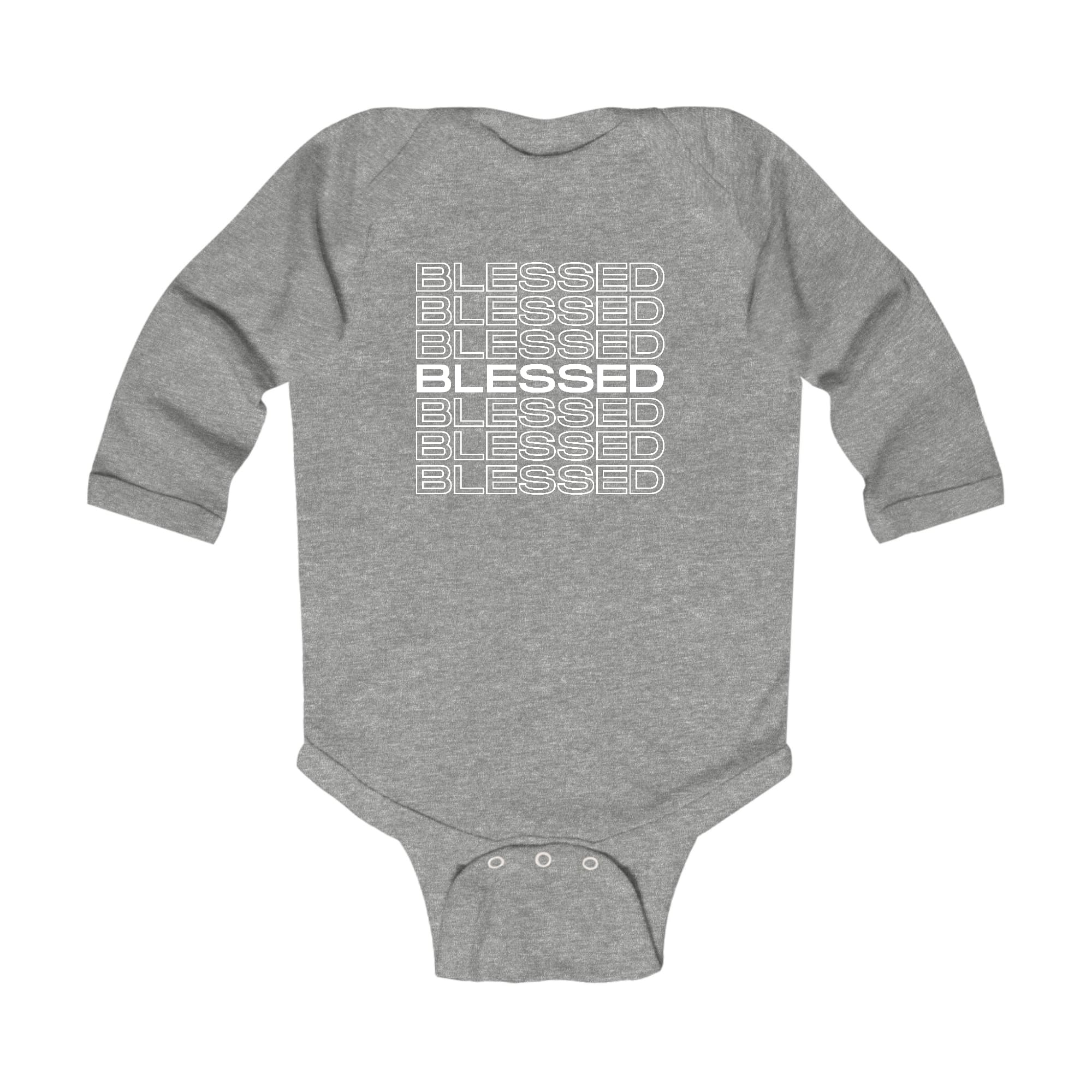 Infant Long Sleeve Graphic T-shirt - Blessed Stacked Print