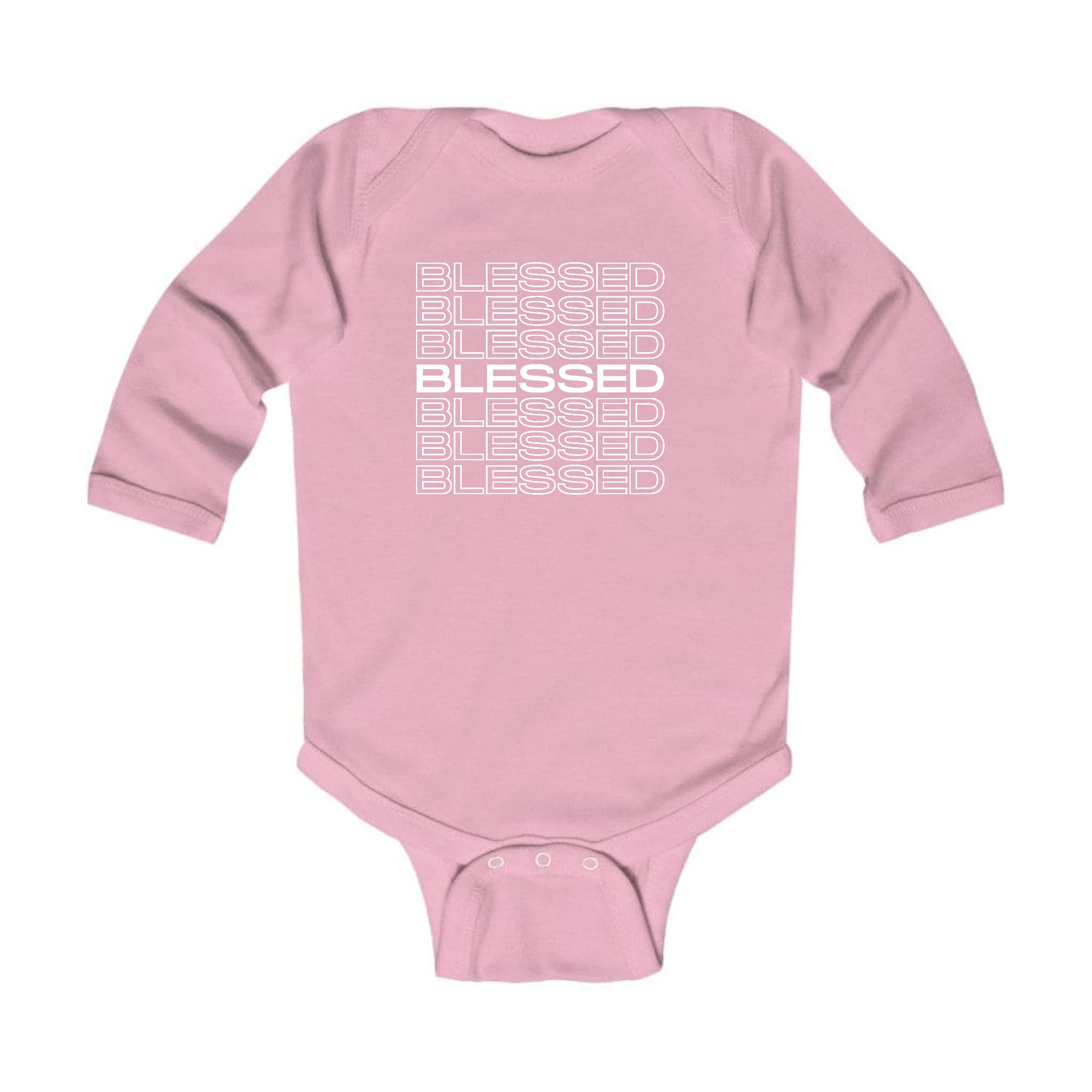Infant Long Sleeve Graphic T-shirt - Blessed Stacked Print