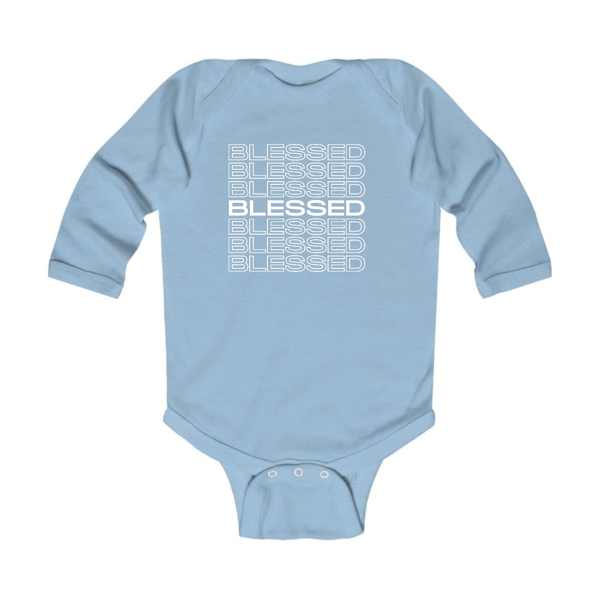 Infant Long Sleeve Graphic T-shirt - Blessed Stacked Print