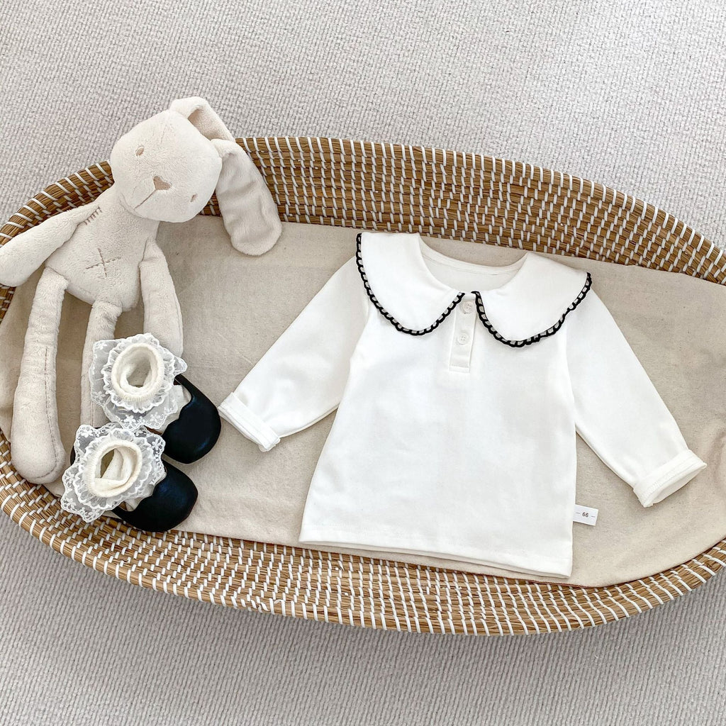 Arrival Spring Girls Long Sleeves Simple Top and Dots Pattern Sleeveless Dress Set Clothing Set